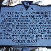 FREDERICK HAMBRIGHT REVOLUTIONARY SOLDIER MEMORIAL MARKER FRONT