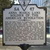 ANNA MARIE LANE SOLDIER OF THE AMERICAN REVOLUTION MEMORIAL MARKER