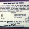 M60 MAIN BATTLE TANK MEMORIAL PLAQUE