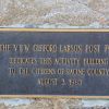 THE V.F.W. GIFFORD LARSON POST 7924 ACTIVITY MEMORIAL BUILDING PLAQUE