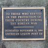 EDGEWATER WORLD WAR I MEMORIAL BACK KOREAN WAR PLAQUE