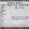 FRANKLIN COUNTY VETERANS MEMORIAL HONOR ROLL STONE A