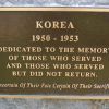V.F.W. POST 9473 KOREAN WAR MEMORIAL FLAGPOLE PLAQUE