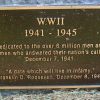 V.F.W. POST 9473 WORLD WAR II MEMORIAL FLAGPOLE PLAQUE