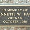 IN MEMORY OF KENNETH W. FAUL WAR MEMORIAL PLAQUE
