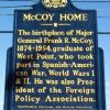 MCCOY HOME MEMORIAL MARKER