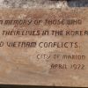 CITY OF MARION KOREAN AND VIETNAM CONFLICTS MEMORIAL FOUNTAIN PLAQUE