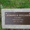 LEONARD A. BENJAMIN WAR MEMORIAL TREE PLAQUE