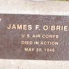 JAMES F. O'BRIEN WAR MEMORIAL TREE PLAQUE