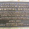 LIEUTENANT COLONEL FREDERICK W. BENTEEN MEMORIAL BRIDGE PLAQUE