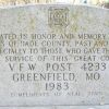 V.F.W. POST 4233 WAR VETERANS MEMORIAL FRONT