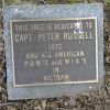 CAPT. PETER RUSSELL PARK TREE WAR MEMORIAL PLAQUE