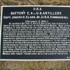 BATTERY E, 4TH U.S. ARTILLERY WAR MEMORIAL PLAQUE
