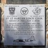 1ST LT. HARLAN LEROY COOK WAR MEMORIAL PLAQUE