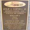 BRIGADIER GENERAL LESLIE J. CAMPBELL JR. B-29 WAR MEMORIAL PLAQUE
