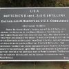 BATTERIES B AND L 2D U.S. ARTILLERY WAR MEMORIAL PLAQUE