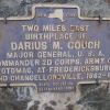 BIRTHPLACE OF DARIUS M. COUCH WAR MEMORIAL MARKER