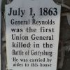 JULY 1, 1863 WAR MEMORIAL MARKER