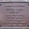 JOHN L. BURNS WAR MEMORIAL PLAQUE