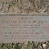 PRIVATE CYRUS W. WEST WAR MEMORIAL PLAQUE
