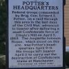 POTTER'S HEADQUARTERS WAR MEMORIAL MARKER FRONT