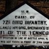 CAMP OF 72D OHIO INFANTRY MEMORIAL PLAQUE