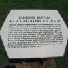 PARSON'S BATTERY WAR MEMORIAL CANNON PLAQUE