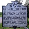 BATTLE OF FIVE FORKS WAR MEMORIAL MARKER