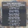 THE WEIXLER'S SERVICE TO GOD & COUNTRY WAR MEMORIAL PLAQUE
