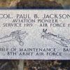COL. PAUL B. JACKSON WAR MEMORIAL PLAQUE
