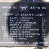 CREW OF SATAN'S LADY B-17 WAR MEMORIAL PLAQUE