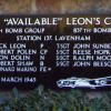 JACK "AVAILABLE" LEON'S CREW B-17 WAR MEMORIAL PLAQUE