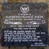 RAYMOND FRANCIS ZUKER WAR MEMORIAL PLAQUE