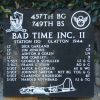 BAD TIME INC. II B-17 WAR MEMORIAL PLAQUE