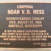 CORPORAL NOAH V.B. NESS CIVIL WAR MEMORIAL PLAQUE