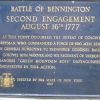 BATTLE OF BENNINGTON SECOND ENGAGEMENT REVOLUTIONARY WAR MEMORIAL PLAQUE