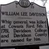 WILLIAM LEE DAVIDSON REVOLUTIONARY WAR MEMORIAL MARKER