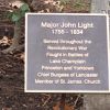 MAJOR JOHN LIGHT REVOLUTIONARY SOLDIER MEMORIAL PLAQUE