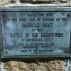 FIRST LINE OF DEFENSE BATTLE OF BRANDYWINE WAR MEMORIAL