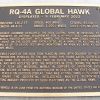 RQ-4A GLOBAL HAWK WAR MEMORIAL AIRCRAFT PLAQUE